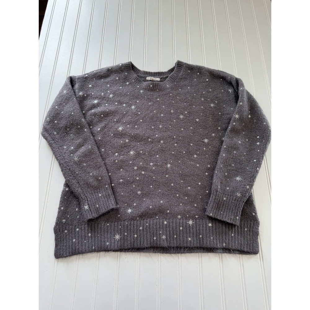 Maurices Gray Star Sweater S Sparkle Knit Long‎ Sleeve Pullover